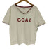 GOAL プリント レイヤード カットオフ Vネック Tシャツ メンズ import:L
