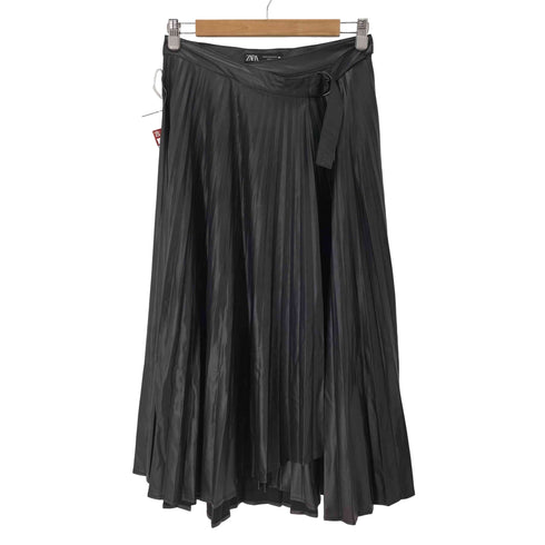 ザラ ZARA フェイクレザープリーツスカート レディース JPN:M