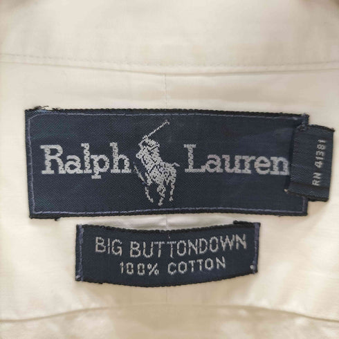 ラルフローレン RALPH LAUREN ポニー刺繍 ポケット コットン ボタンダウン 長袖シャツ メンズ 16 2/1