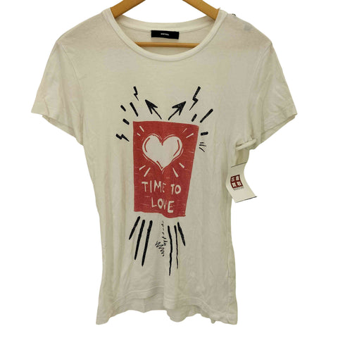ディーゼル DIESEL TIME TO LOVE グラフィック クルーネック Tシャツ Y2K レディース import:XS