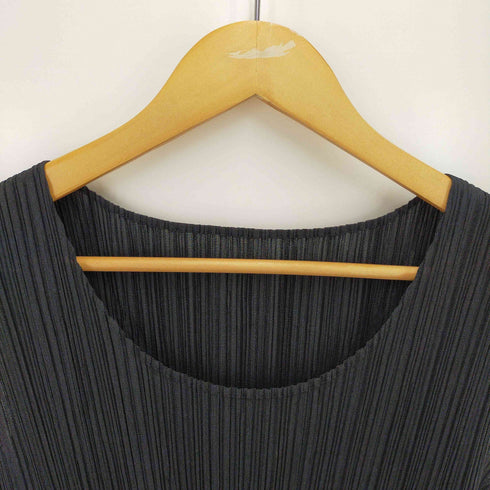 プリーツプリーズイッセイミヤケ PLEATS PLEASE ISSEY MIYAKE 裾フリンジ プリーツ ノースリーブ カットソー レディース JPN:3