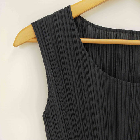 プリーツプリーズイッセイミヤケ PLEATS PLEASE ISSEY MIYAKE 裾フリンジ プリーツ ノースリーブ カットソー レディース JPN:3
