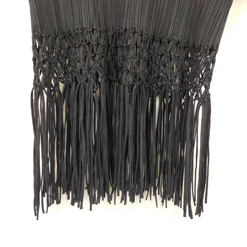 プリーツプリーズイッセイミヤケ PLEATS PLEASE ISSEY MIYAKE 裾フリンジ プリーツ ノースリーブ カットソー レディース JPN:3