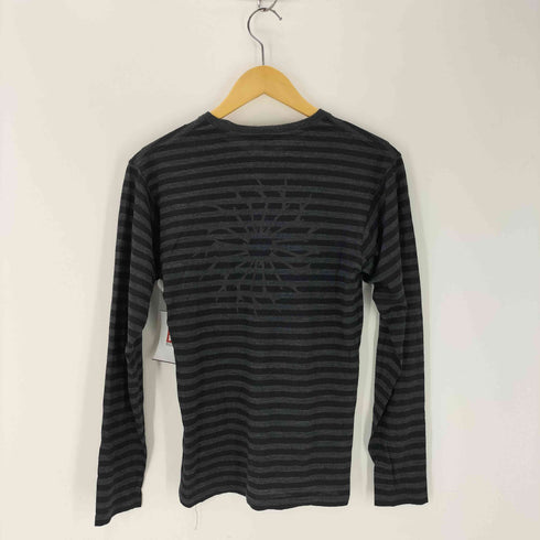 GOOD&WOOLEN ボーダー柄 ウール クルーネック ロングTシャツ メンズ JPN:S
