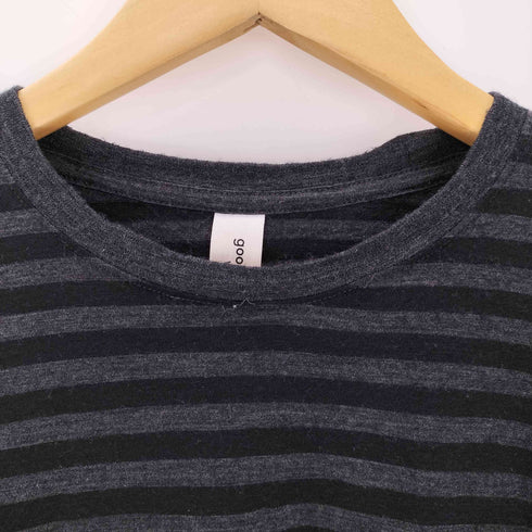 GOOD&WOOLEN ボーダー柄 ウール クルーネック ロングTシャツ メンズ JPN:S