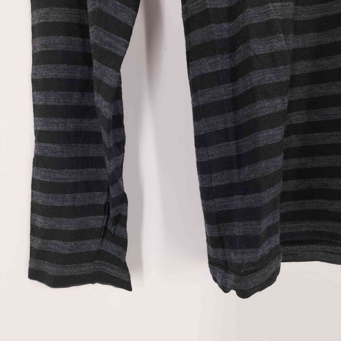 GOOD&WOOLEN ボーダー柄 ウール クルーネック ロングTシャツ メンズ JPN:S