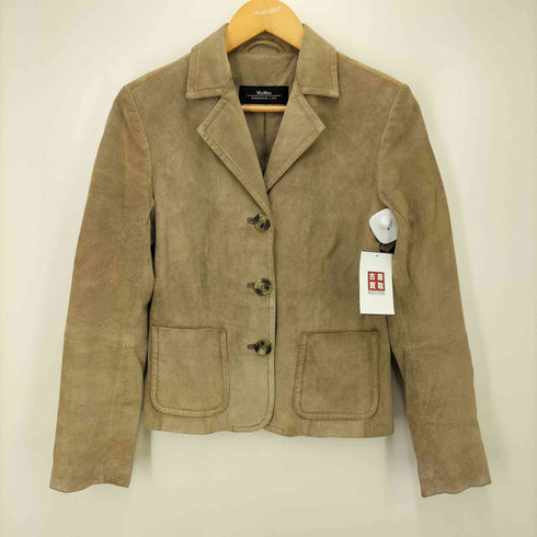 マックスマーラウィーケンドライン Max Mara WEEKEND LINE 3B スウェード レザー テーラード ジャケット レディース EUR:38