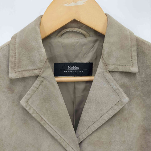 マックスマーラウィーケンドライン Max Mara WEEKEND LINE 3B スウェード レザー テーラード ジャケット レディース EUR:38