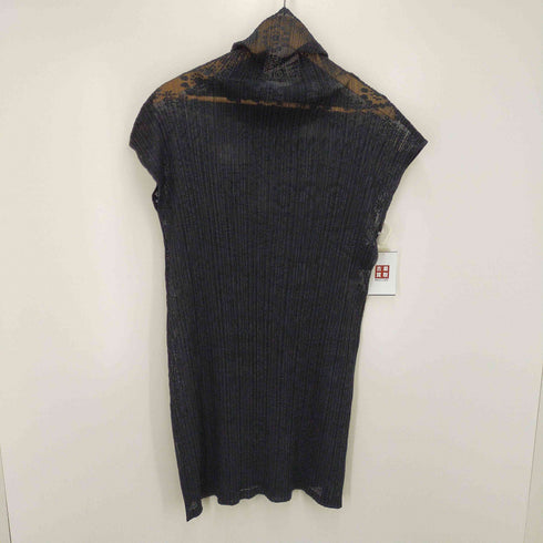 プリーツプリーズイッセイミヤケ PLEATS PLEASE ISSEY MIYAKE 12AW 花柄 レース ハイネック ノースリーブ チュニック ワンピース レディース JPN:3