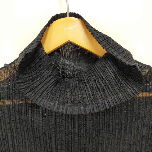 プリーツプリーズイッセイミヤケ PLEATS PLEASE ISSEY MIYAKE 12AW 花柄 レース ハイネック ノースリーブ チュニック ワンピース レディース JPN:3