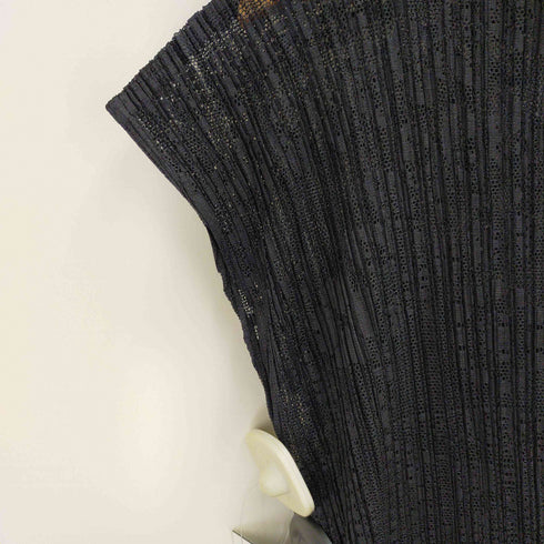 プリーツプリーズイッセイミヤケ PLEATS PLEASE ISSEY MIYAKE 12AW 花柄 レース ハイネック ノースリーブ チュニック ワンピース レディース JPN:3