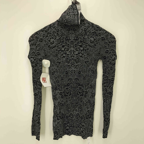 G.DRESS-JAPAN- 花柄 L/S ハイネック セカンドスキン トップ レディース JPN:M