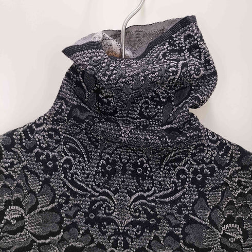 G.DRESS-JAPAN- 花柄 L/S ハイネック セカンドスキン トップ レディース JPN:M