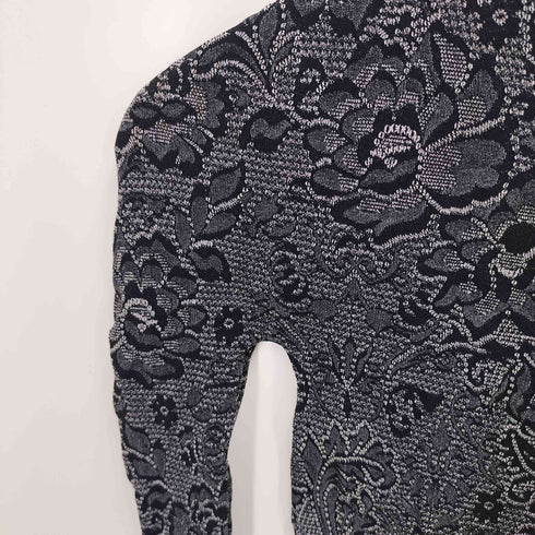 G.DRESS-JAPAN- 花柄 L/S ハイネック セカンドスキン トップ レディース JPN:M
