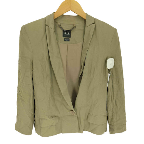 アルマーニエクスチェンジ ARMANI EXCHANGE レーヨン 1B クロップド テーラード ジャケット 肩パッド レディース