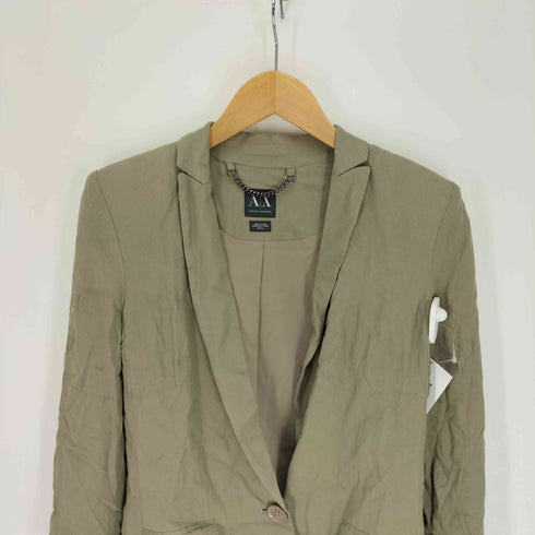 アルマーニエクスチェンジ ARMANI EXCHANGE レーヨン 1B クロップド テーラード ジャケット 肩パッド レディース