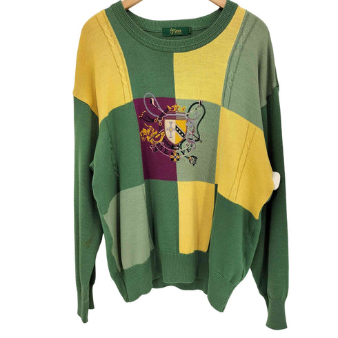 seve 90S マルチカラー L/S プルオーバーニット メンズ LARGE