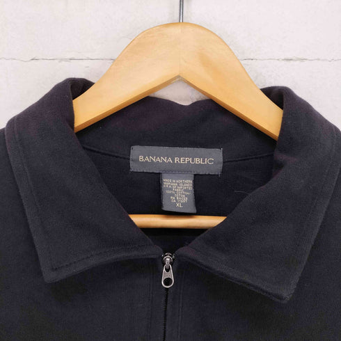 バナナリパブリック BANANA REPUBLIC 90~00S 両フラップボタン ハーフジップコットンスウェット メンズ XL