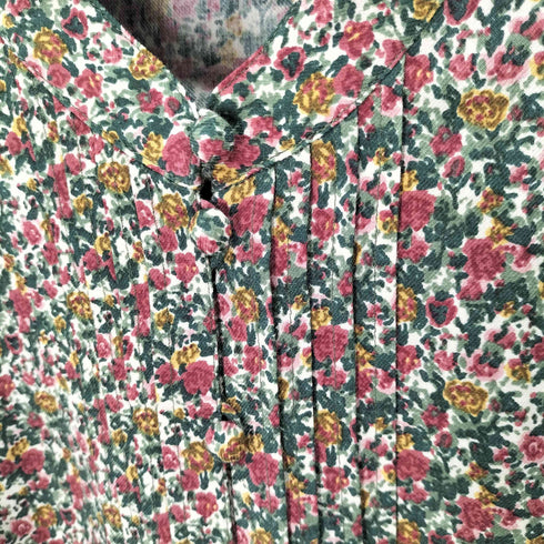 バラ色の暮らし 花柄スタンドカラージャケット レディース