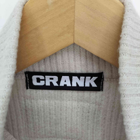CRANK ロゴ ワッペン レーヨン混 ジップアップ ニット 韓国 レディース