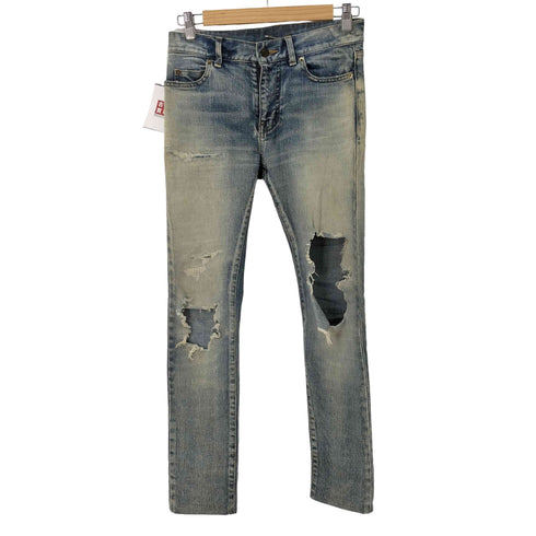 サンローランパリ SAINT LAURENT PARIS 17SS ダメージスキニーデニムパンツ レディース 170/72