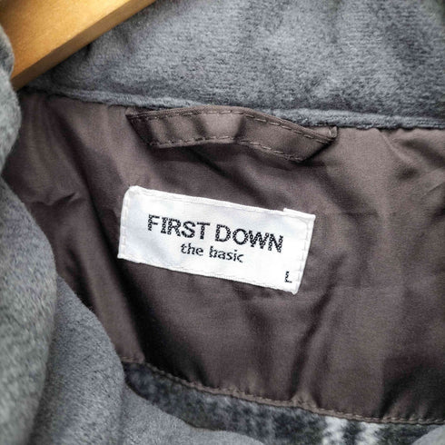 ファーストダウン FIRST DOWN 格子 ステッチ スタンドネック 中綿 ジャケット メンズ JPN:L