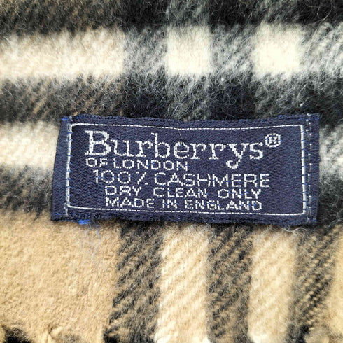 バーバリーズ BURBERRYS 英国製 カシミヤ100%ノバチェックマフラー レディース