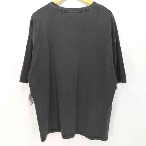 welise モードフラワーグラフィックプリント ヴィンテージスノー加工 オーバーサイズ半袖Tシャツ メンズ JPN:L