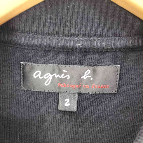 アニエスベー agnes b. フランス製 ボウタイ リブ ポロシャツ レディース 2