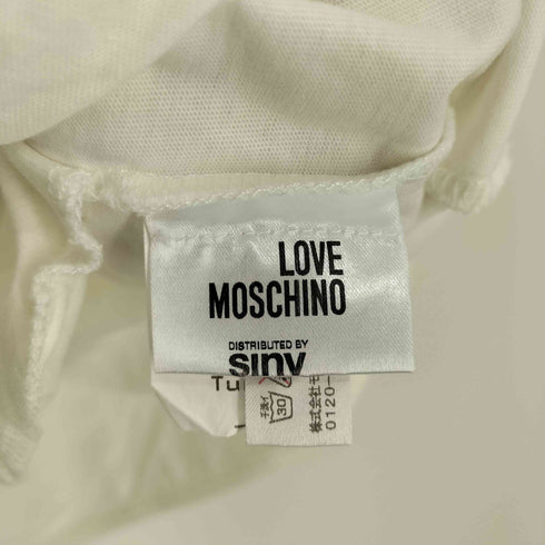 ラブモスキーノ LOVE MOSCHINO ハート エンボス刺繍 フレンチスリーブ ワンピース レディース EUR:40