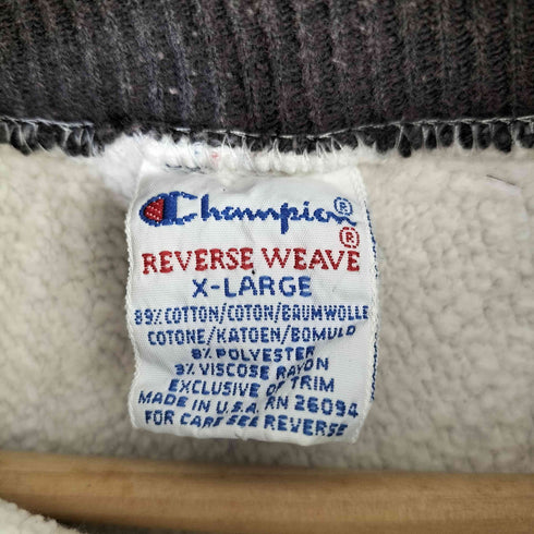 チャンピオン Champion USA製 刺繍タグ REVERSE WEAVE リブライン 目あり クルーネックスウェット メンズ import:XL