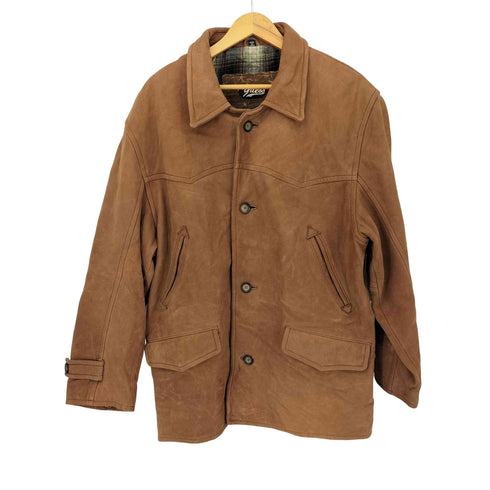 ゲス GUESS 90S 裏地ネル レザーハーフコート メンズ import:L