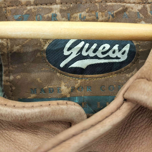 ゲス GUESS 90S 裏地ネル レザーハーフコート メンズ import:L