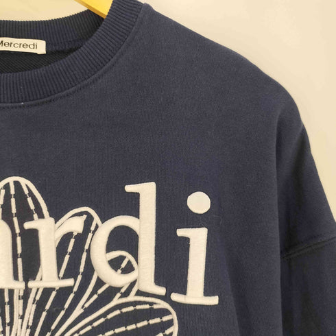 マルディメクルディ Mardi Mercredi SWEATSHIRT FLOWERMARDI NEEDLEWORK 刺繍 クルーネックスウェット レディース ONE SIZE