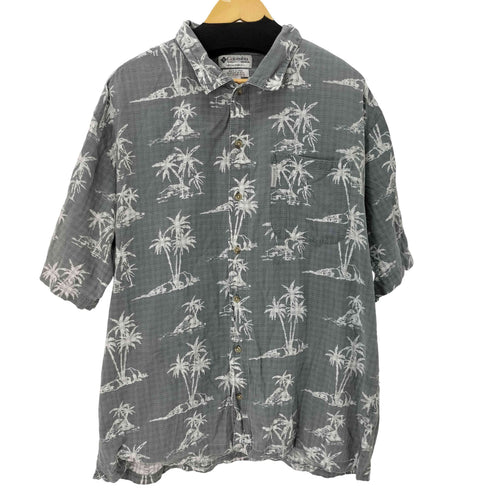 コロンビア Columbia ワンポケット S/Sボックス総柄シャツ ヤシの木 メンズ JPN:L