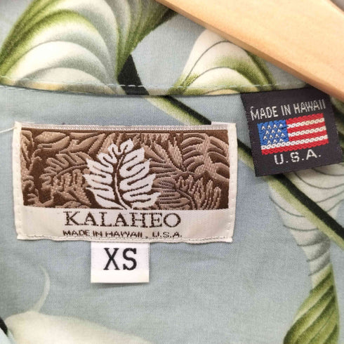 カラヘオ KALAHEO 90S ハワイ製 レーヨン アロハシャツ メンズ import:XS