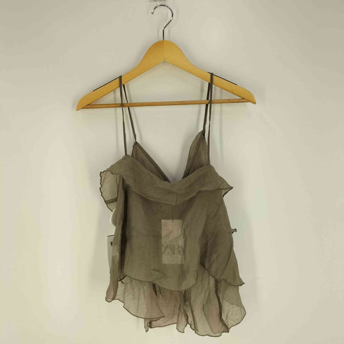 ザラ ZARA シアー フリル ビスチェ キャミソール レディース import:M