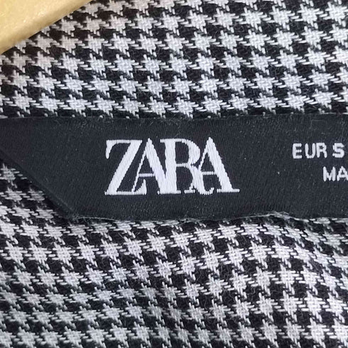 ザラ ZARA ハウンドトゥース シャツワンピース レディース import:S