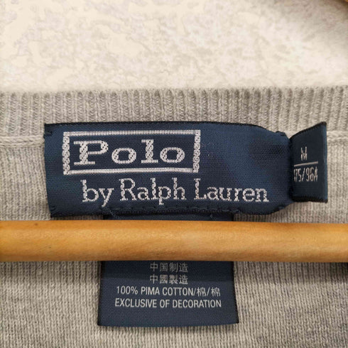 ポロバイラルフローレン Polo by RALPH LAUREN ポニー刺繍Vネックコットンニット メンズ M