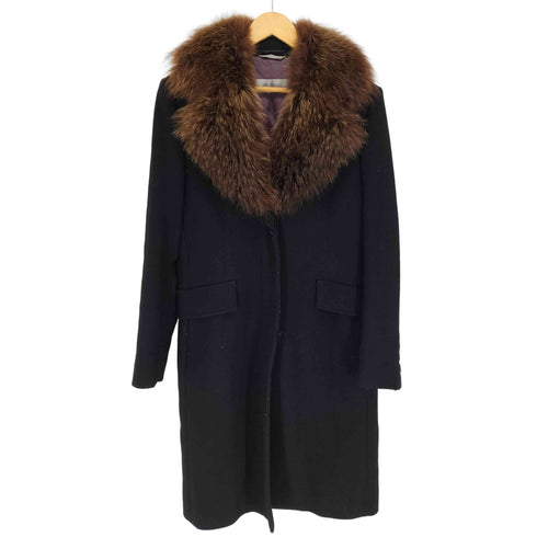 スポーツマックス SPORTMAX 襟ファーデザインチェスターコート レディース 42