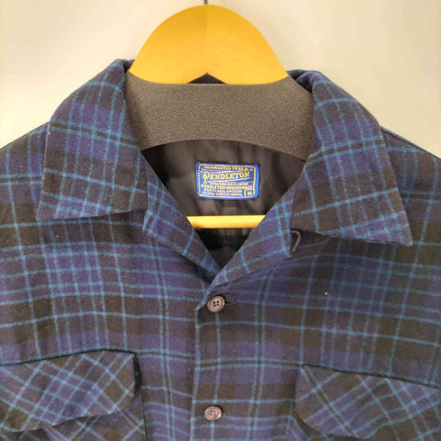ペンドルトン PENDLETON 50-60S L/S ウールオープンカラーチェックシャツ ボードシャツ メンズ import:M
