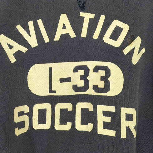 50s~ 貼り付け前V AVIATION L-33 SOCCER カプセル4桁三段ラバープリントスウェット リブ メンズ