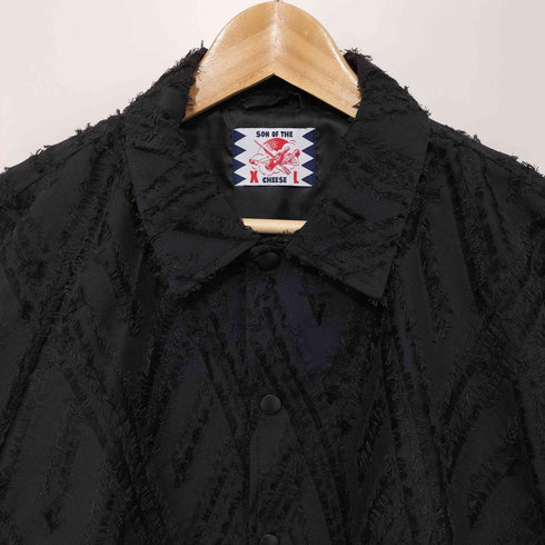 サノバチーズ SON OF THE CHEESE Cross Coach JKT ( BLACK ) ジャガード コーチジャケット メンズ import:XL
