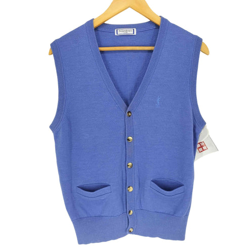 イヴサンローラン Yves Saint Laurent tricots リネン混カーディガンベスト メンズ