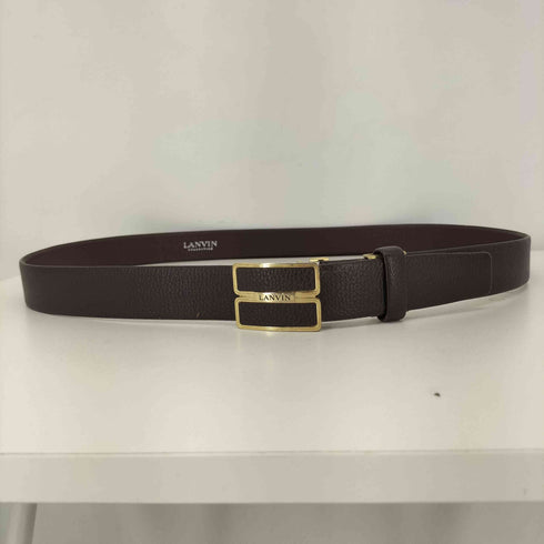 ランバンコレクション LANVIN COLLECTION ロゴバックル レザーベルト メンズ