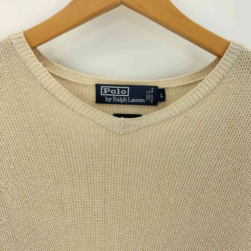 ポロバイラルフローレン Polo by RALPH LAUREN 100% シルク Vネック ニット メンズ import:L