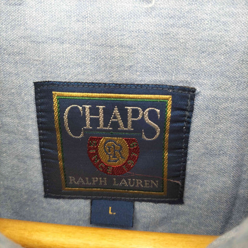チャップスラルフローレン CHAPS RALPH LAUREN 80S コットン エンブレム刺繍 B.D L/S シャツ メンズ import:L