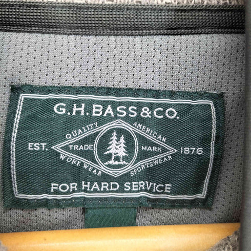 ジーエイチバス G.H.BASS ナイロン×ポリエステル 切替ハーフボタントップス メンズ L/G