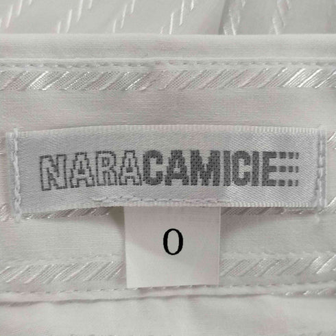 ナラカミーチェ NARACAMICIE 変形綾織りストライプストレッチ長袖シャツ レディース JPN:0