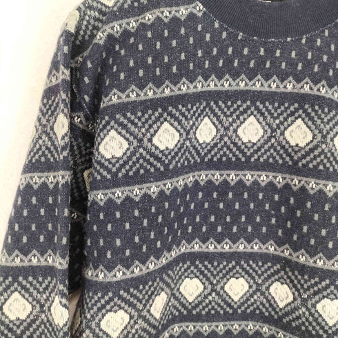 アイエスイッセイミヤケ I.S. ISSEY MIYAKE 80S ハートノルディック柄 クルーネックニット レディース 9